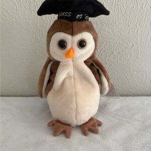 TY‎ Beanie Baby Wise the Owl Brown and Cream